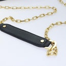 TORY BURCH Chain Shoulder Bag Leather Black Gold Auth am6939-7