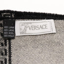 VERSACE Scarf Wool Black Auth am6943-15