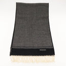 VERSACE Scarf Wool Black Auth am6943-2