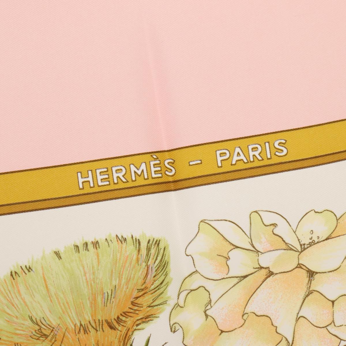 HERMES Carre 90 Scarf REGINA Silk Pink Auth am6958