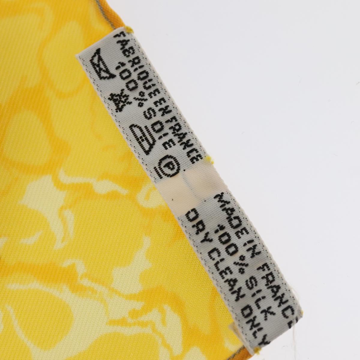 HERMES Carre 90 Scarf CARPE DIEM Silk Yellow Auth am6959