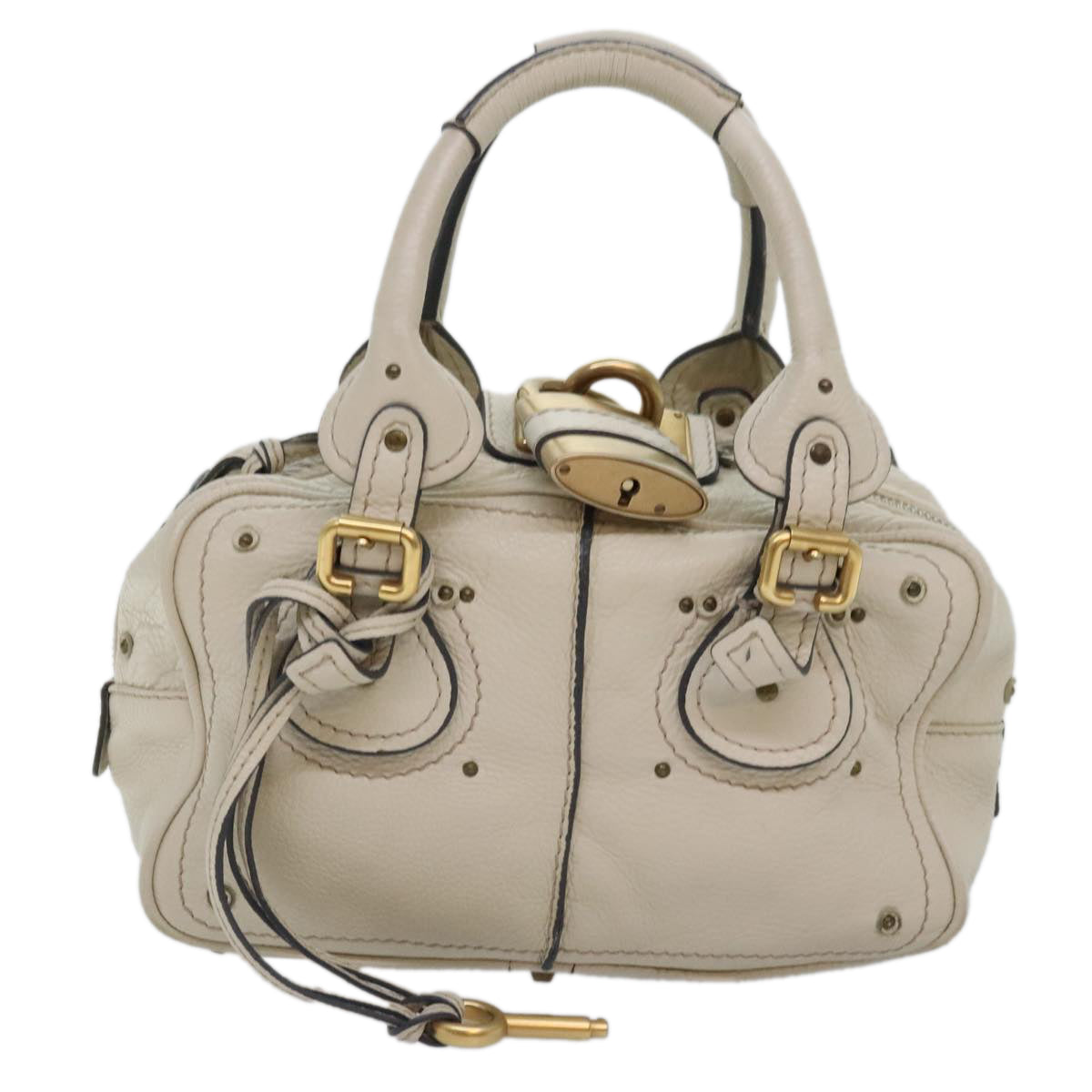 Chloe Paddington Hand Bag Leather Beige Auth am6965 - 0