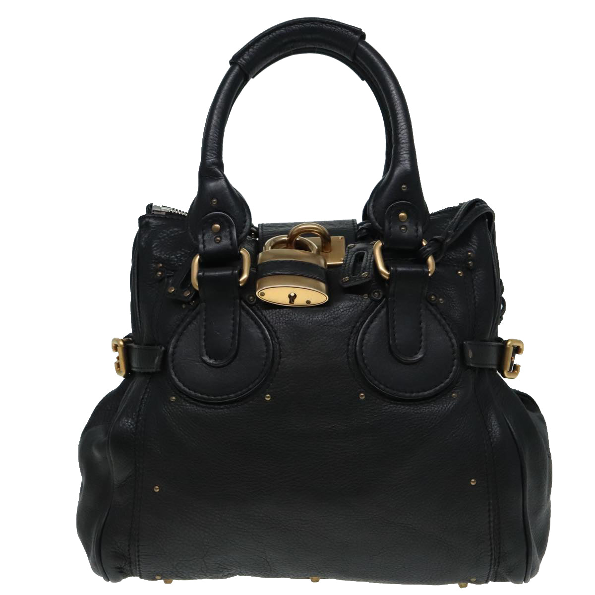 Chloe Paddington Hand Bag Leather Black Auth am6966 - 0