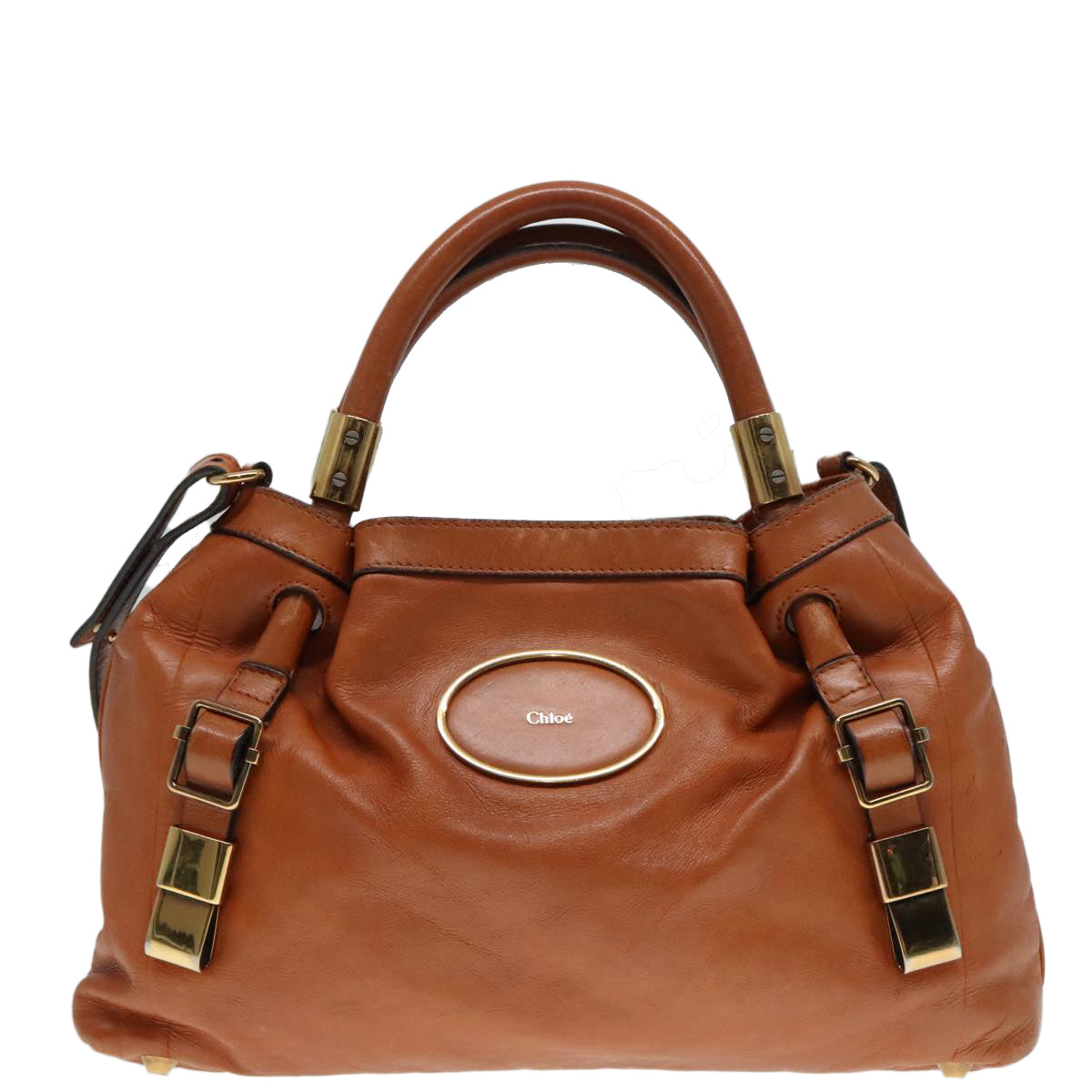 Chloe Victoria Hand Bag Leather 2way Brown Auth am6967 - 0