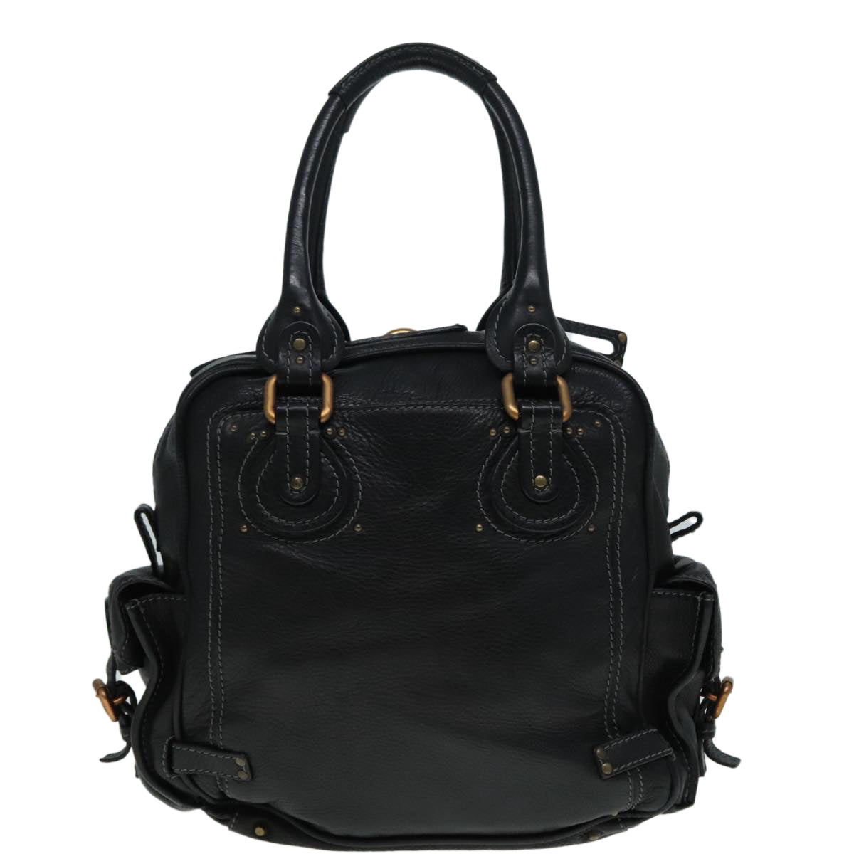 Chloe Paddington Shoulder Bag Leather Black Auth am6968 - 0