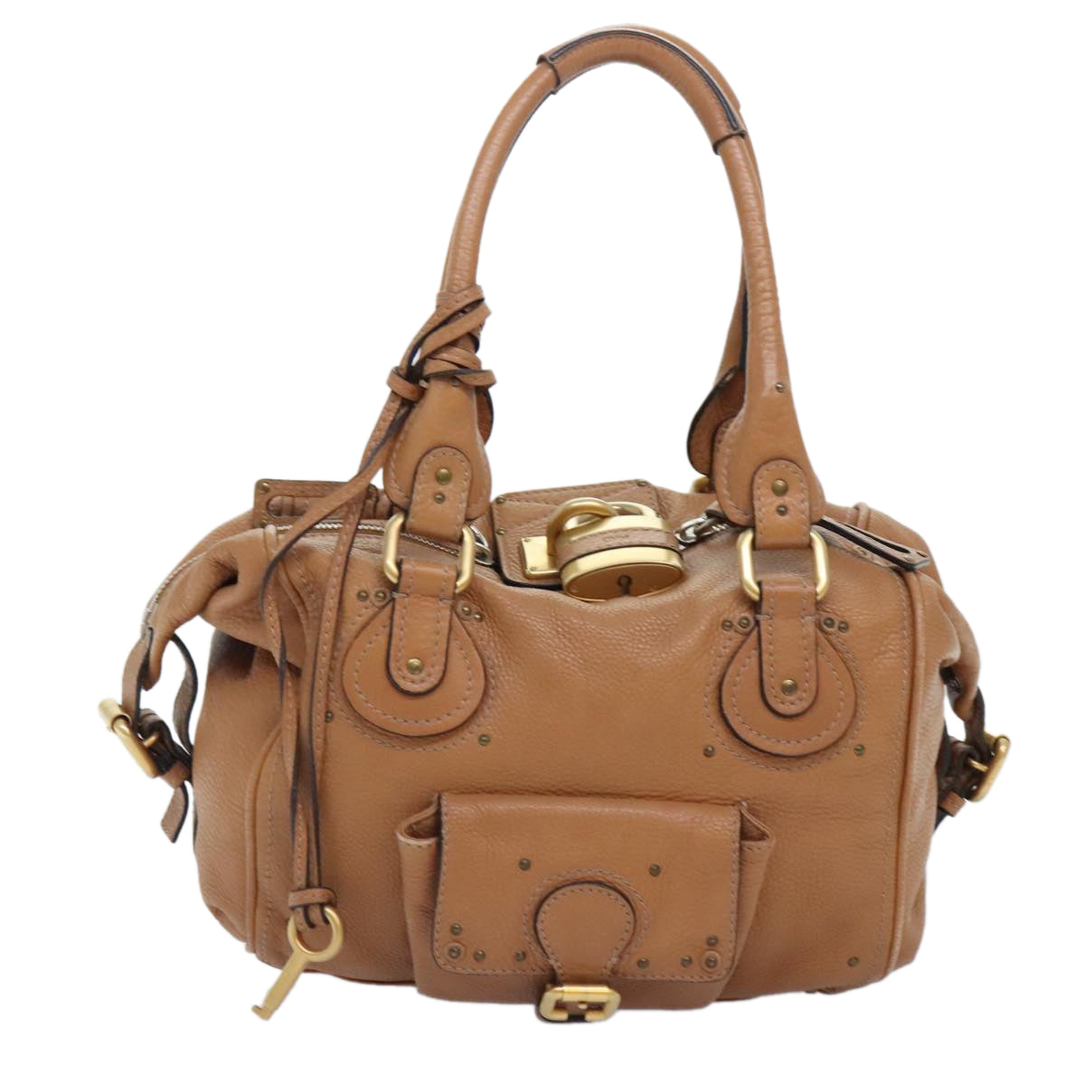 Chloe Paddington Shoulder Bag Leather Brown Auth am6969 - 0