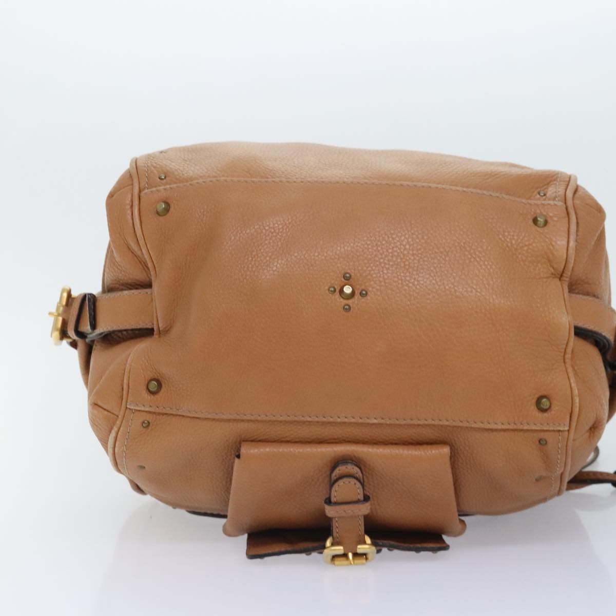 Chloe Paddington Shoulder Bag Leather Brown Auth am6969