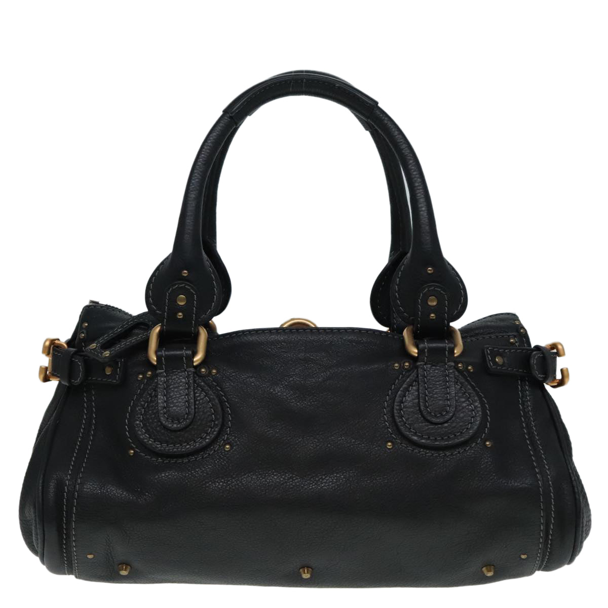 Chloe Paddington Hand Bag Leather Black Auth am6970 - 0