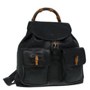 GUCCI Bamboo Rucksack Leder Schwarz Gold 008 2058 0016 Auth am6979-1
