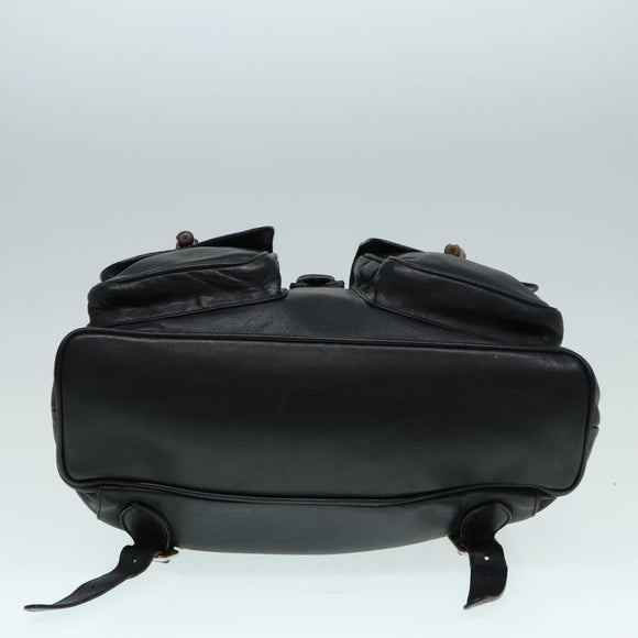 GUCCI Bamboo Rucksack Leder Schwarz Gold 008 2058 0016 Auth am6979