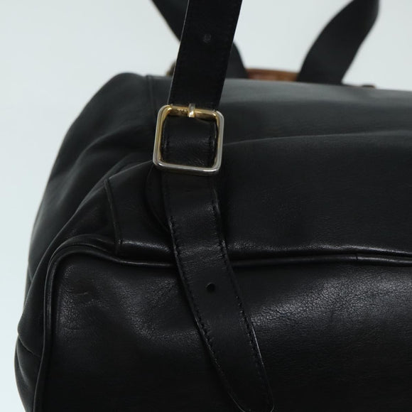 GUCCI Bamboo Rucksack Leder Schwarz Gold 008 2058 0016 Auth am6979