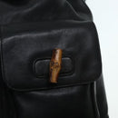 GUCCI Bamboo Rucksack Leder Schwarz Gold 008 2058 0016 Auth am6979-24