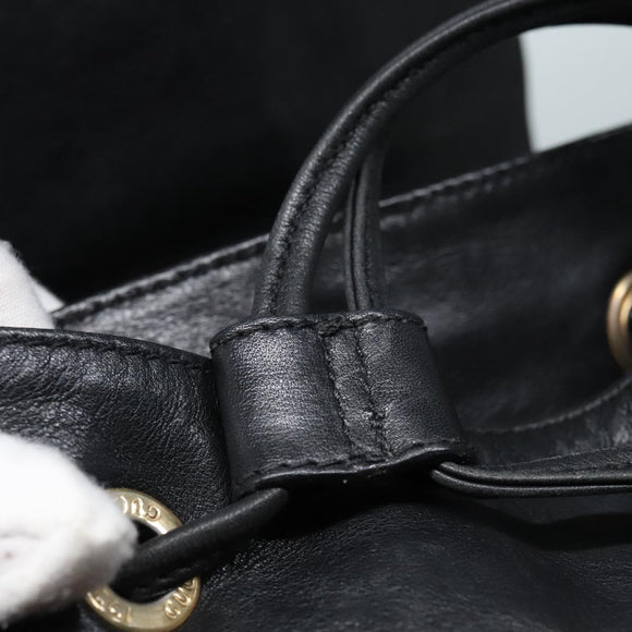 GUCCI Bamboo Rucksack Leder Schwarz Gold 008 2058 0016 Auth am6979