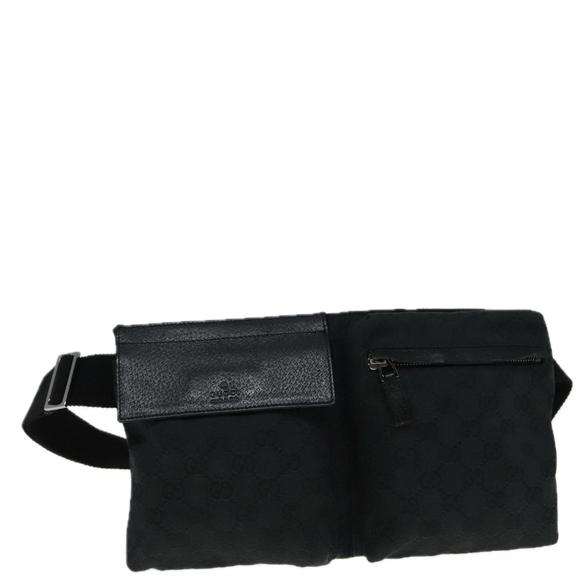 GUCCI GG Canvas Waist bag Black Auth am6986