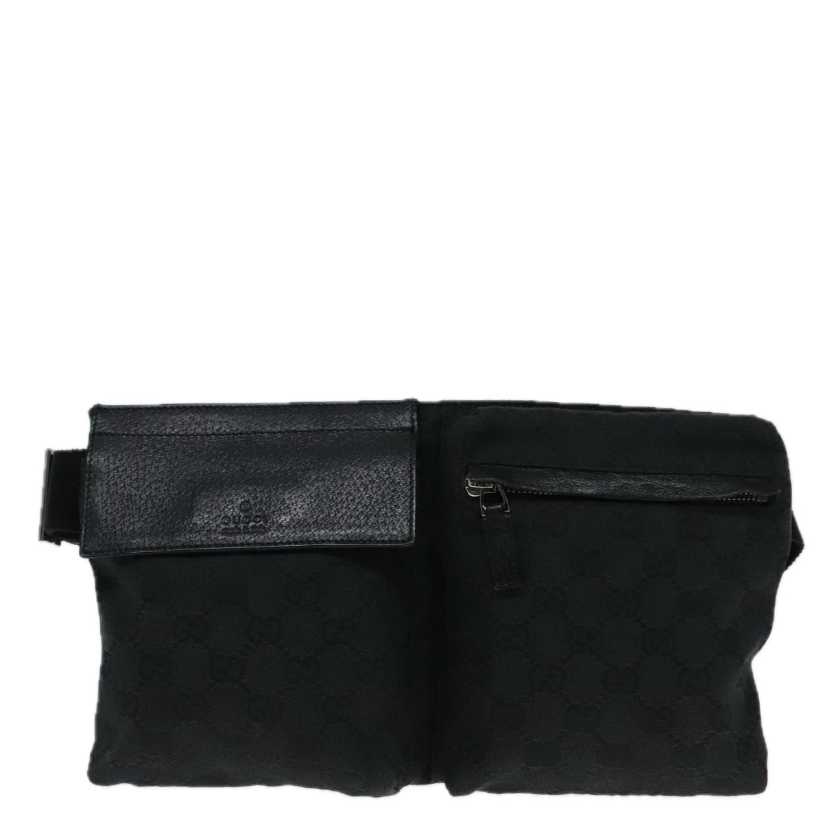 GUCCI GG Canvas Waist bag Black Auth am6986