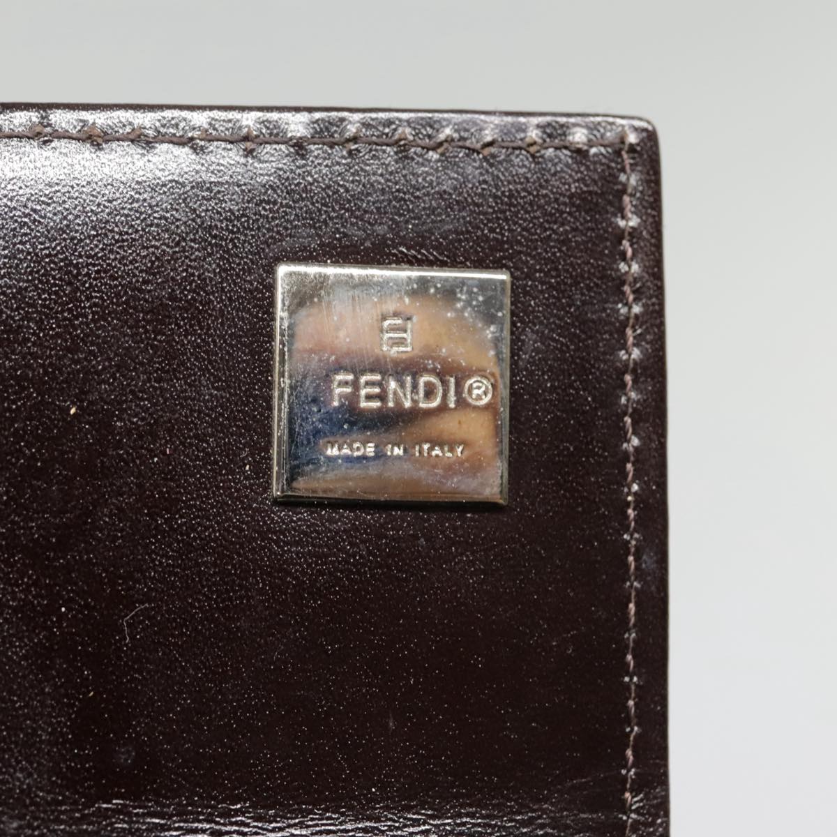 FENDI Zucca Canvas Long Wallet Black Brown Silver Auth am6992