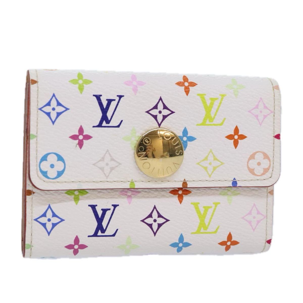 LOUIS VUITTON Multicolor Porte Monnaie Cozy Coin Purse White M60006 Auth am6995