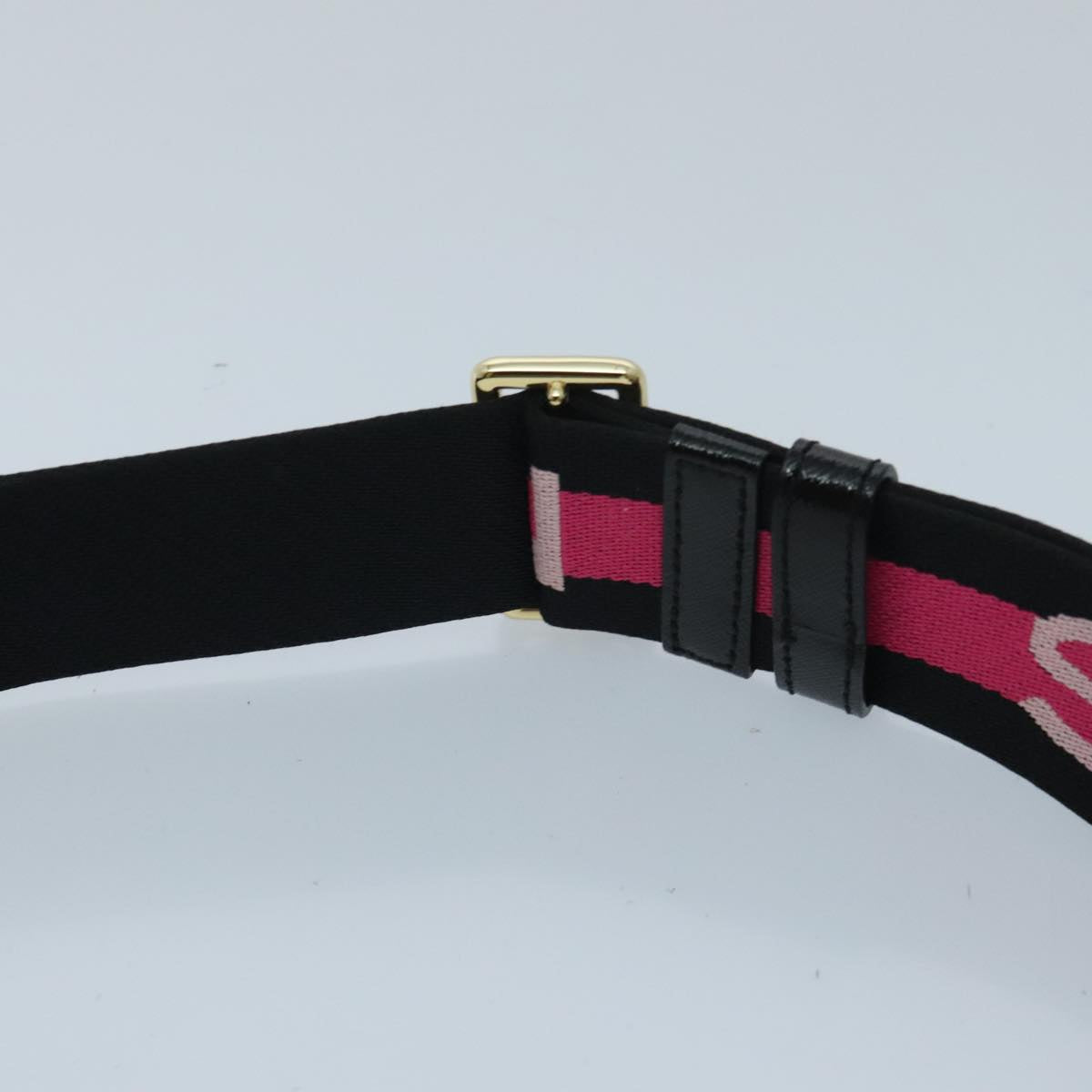 Marc Jacobs Shoulder Strap Canvas 37.4""-57.1"" Black Pink Auth am6997