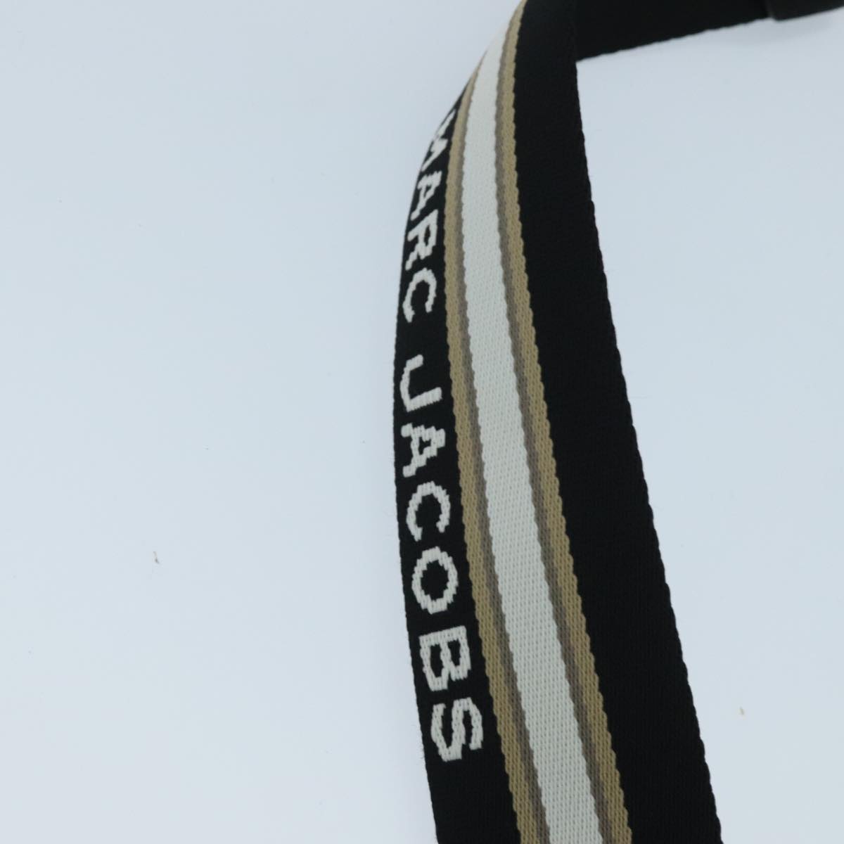 Marc Jacobs Shoulder Strap Canvas 37.4""-57.1"" Black White beige Auth am6999