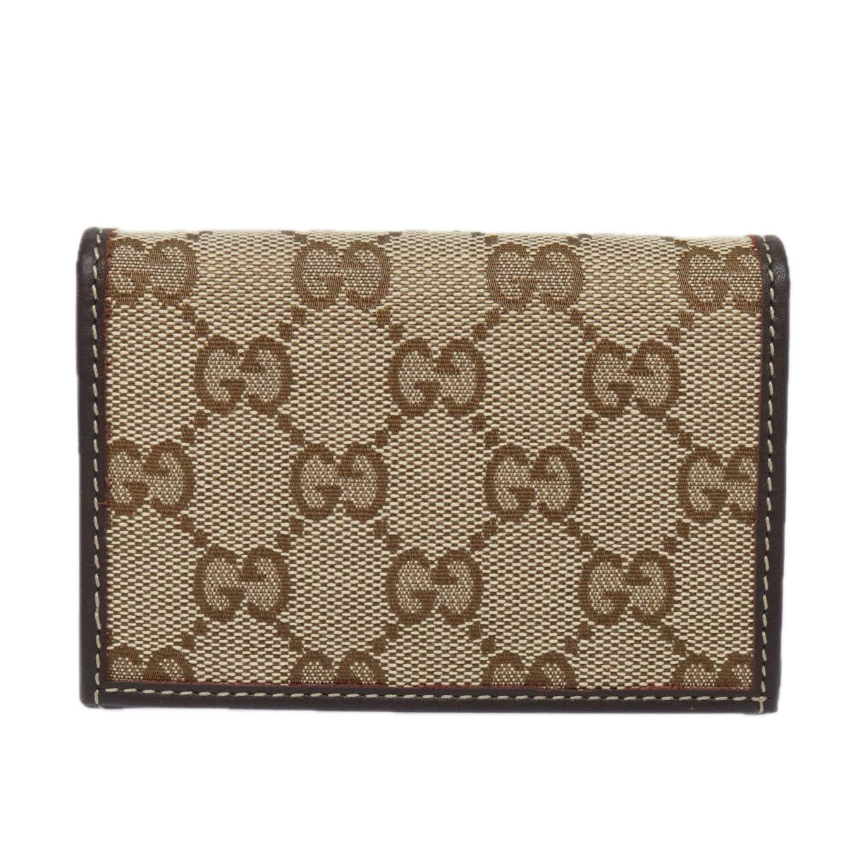 GUCCI GG Canvas Lovely Card Case Beige Gold 245730 Auth am7000 - 0