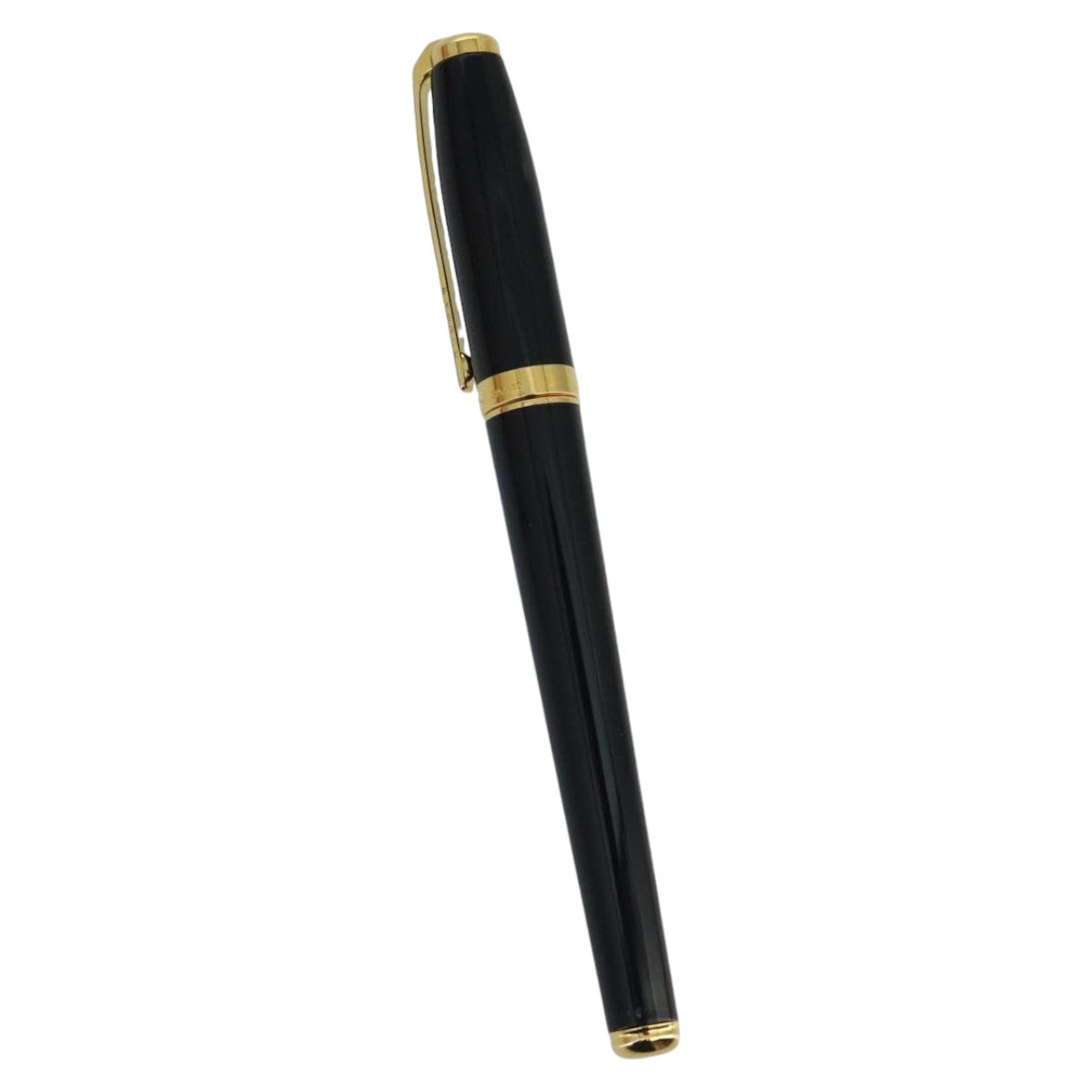 S.T. Dupont Ball Point Pen plastic Black Gold Auth am7005