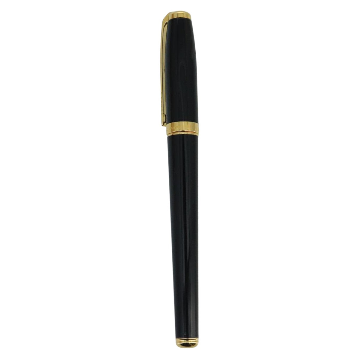 S.T. Dupont Ball Point Pen plastic Black Gold Auth am7005 - 0