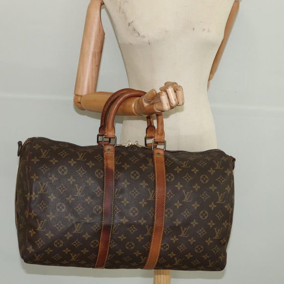 LOUIS VUITTON Monogram Keepall Bandouliere 45 Boston Bag M41418 LV Auth am7009