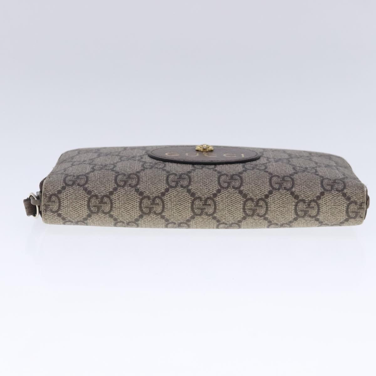 GUCCI GG Supreme Long Wallet PVC Leather Beige 473953 Auth am7022