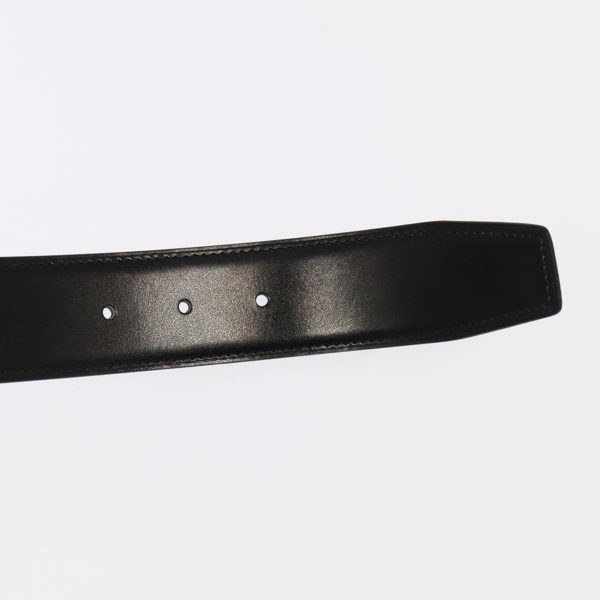 HERMES Constance belt Belt Leather 42.9"" Black Gold Auth am7024A