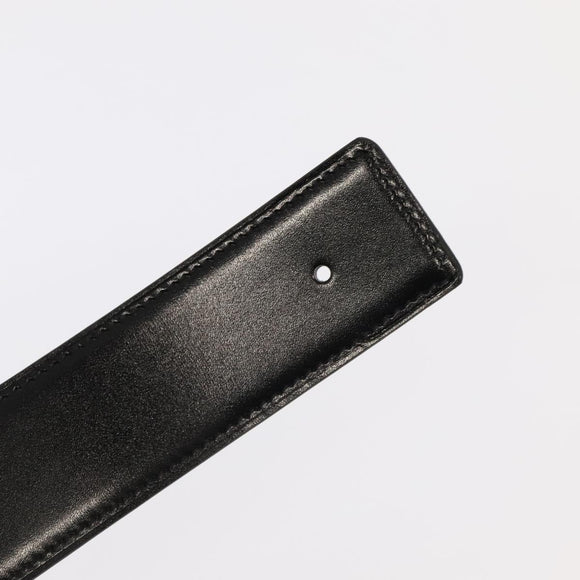 HERMES Constance belt Belt Leather 42.9"""""""" Black Gold Auth am7024AM