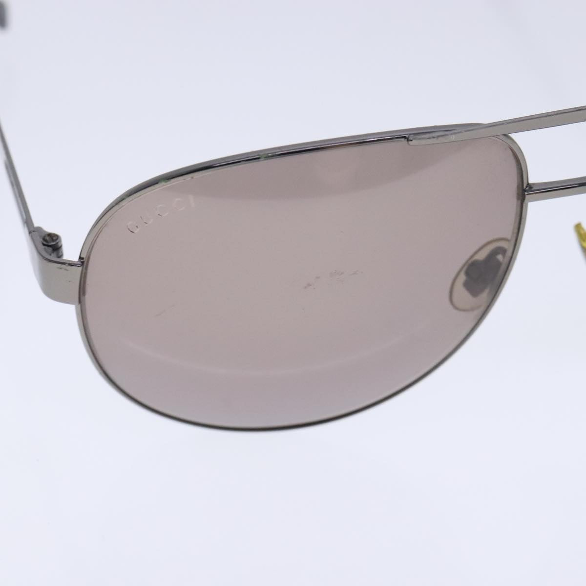 GUCCI Sunglasses metal Silver Auth am7026