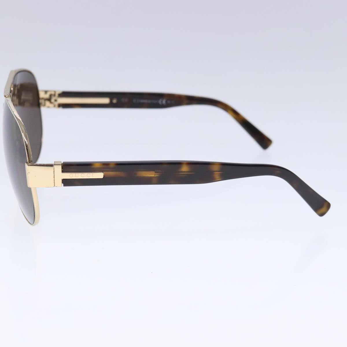 GUCCI Sunglasses metal Brown Auth am7027