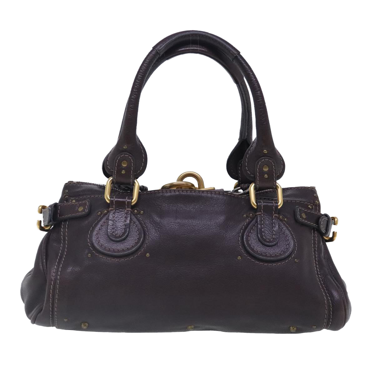 Chloe Paddington Hand Bag Leather Brown Gold Auth am7032 - 0