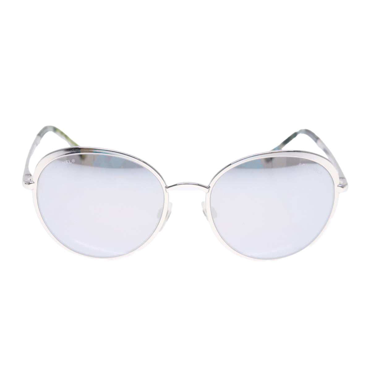 CHANEL Sunglasses metal Silver CC Auth am7050