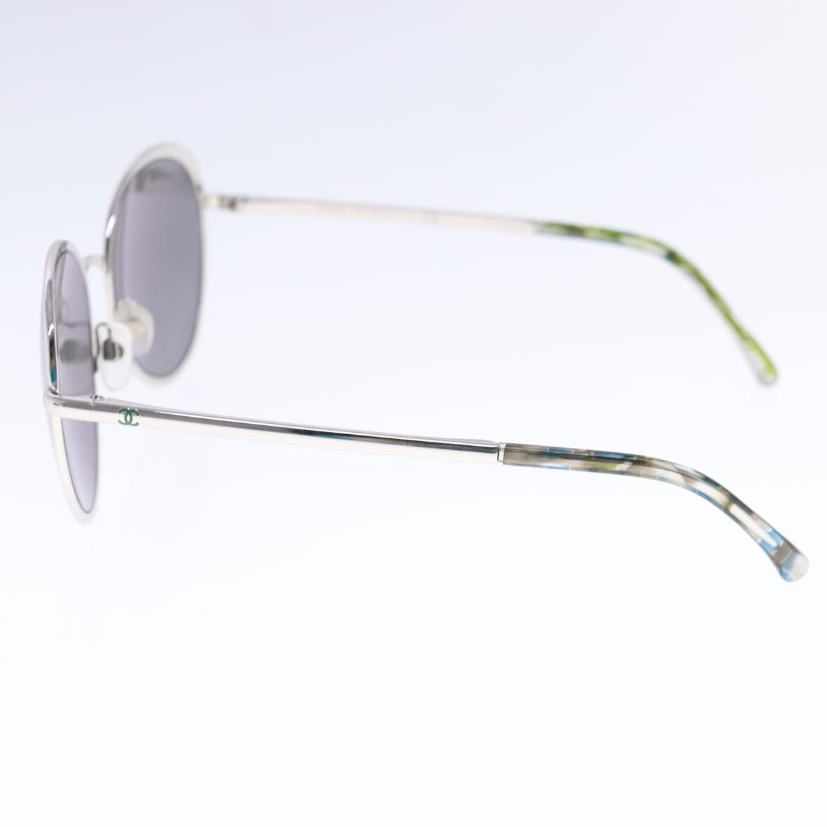 CHANEL Sunglasses metal Silver CC Auth am7050