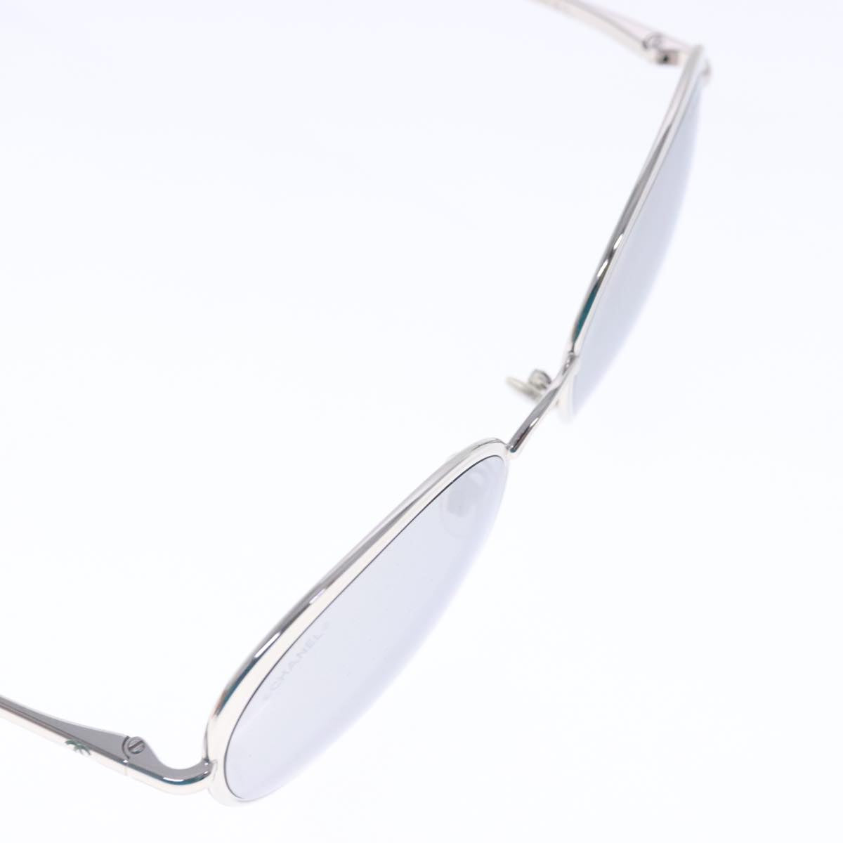 CHANEL Sunglasses metal Silver CC Auth am7050