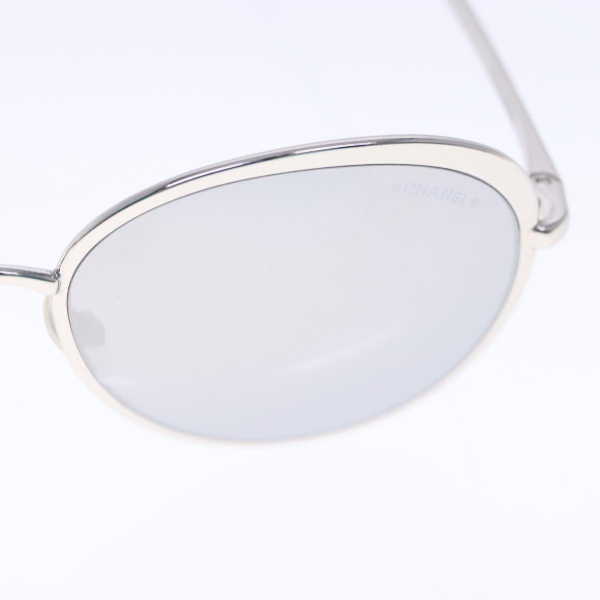 CHANEL Sunglasses metal Silver CC Auth am7050