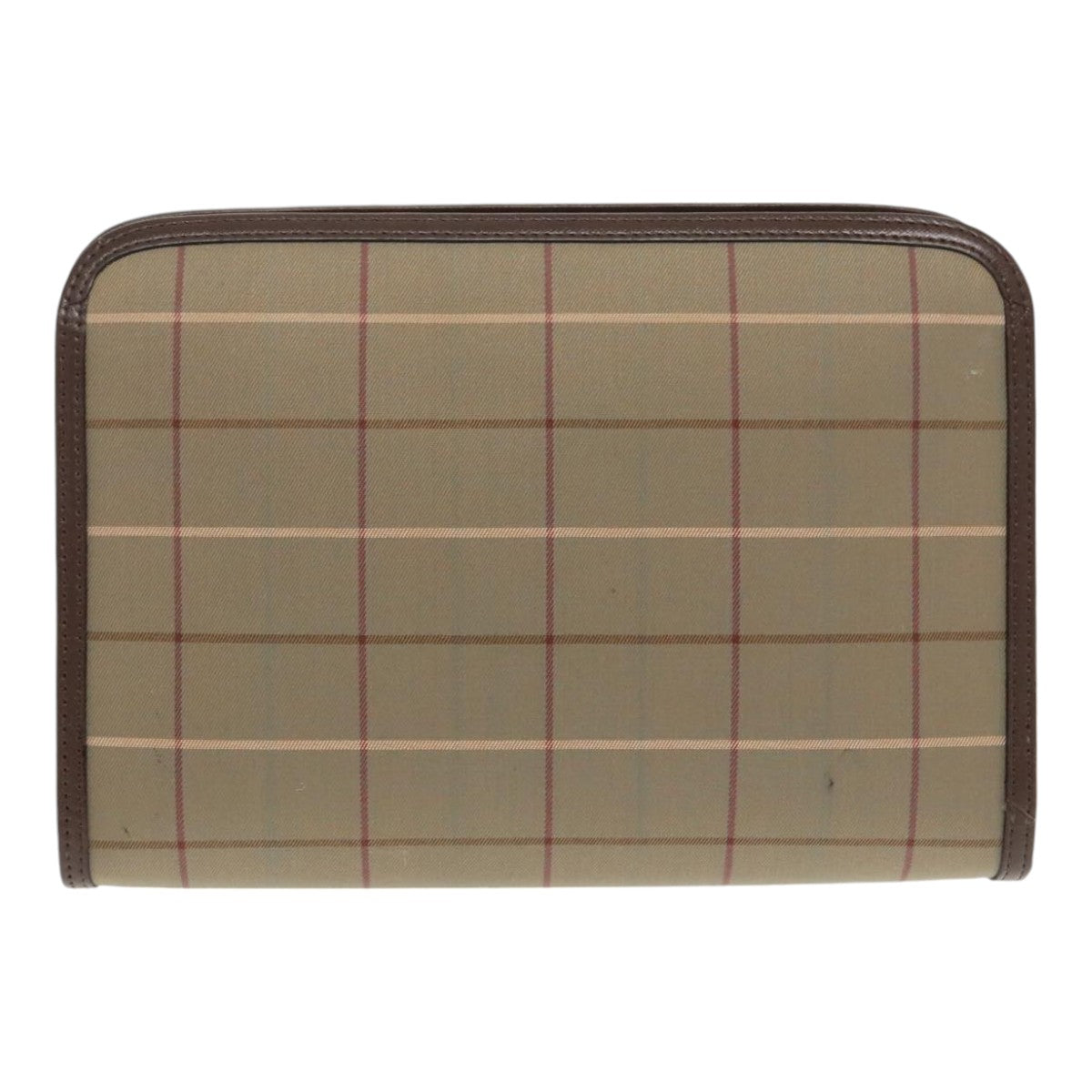 Burberrys Nova Check Clutch Bag Canvas Brown Auth am7055 - 0