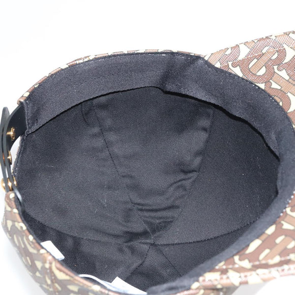 BURBERRY TB Monogram Baseball Cap PVC M Brown 8018971 Auth am7057V
