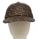 BURBERRY TB Monogram Baseball Cap PVC M Brown 8018971 Auth am7057V-2