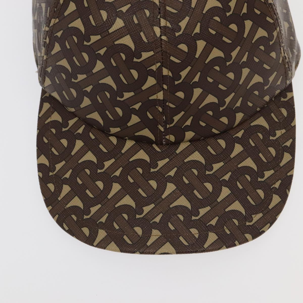 BURBERRY TB Monogram Baseball Cap PVC M Brown 8018971 Auth am7057