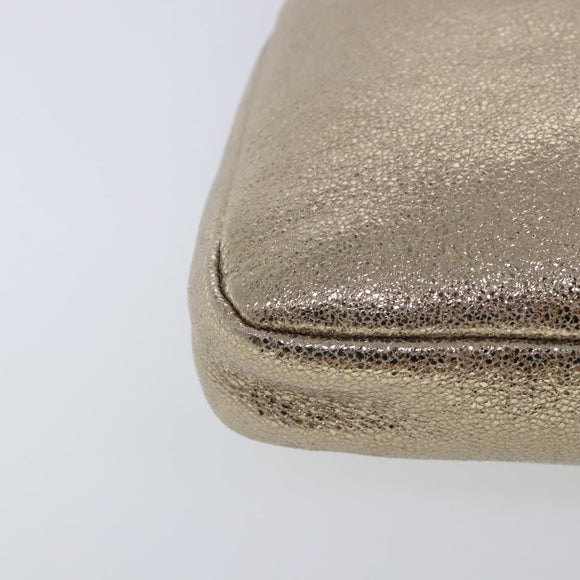 Jimmy Choo Star Studs Clutch Bag Leather Gold Tone Auth am7064