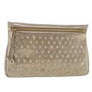 Jimmy Choo Star Studs Clutch Bag Leather Gold Tone Auth am7064-1
