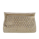 Jimmy Choo Star Studs Clutch Bag Leather Gold Tone Auth am7064-13