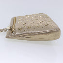 Jimmy Choo Star Studs Clutch Bag Leather Gold Tone Auth am7064-3