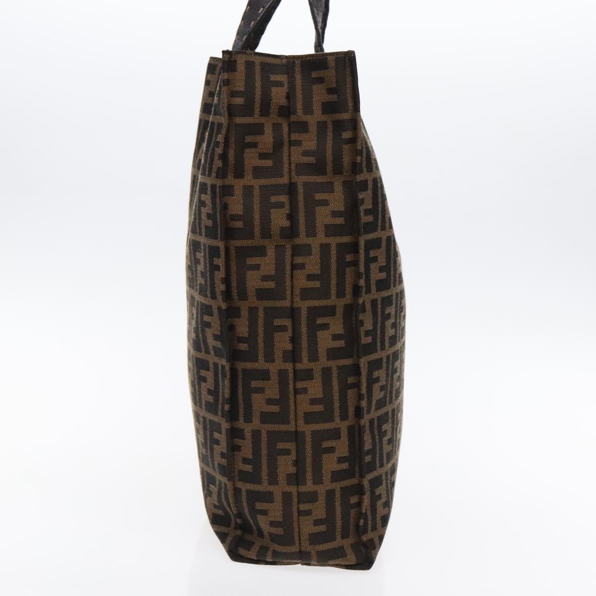 FENDI Zucca Canvas Tote Bag Brown Black Auth am7065