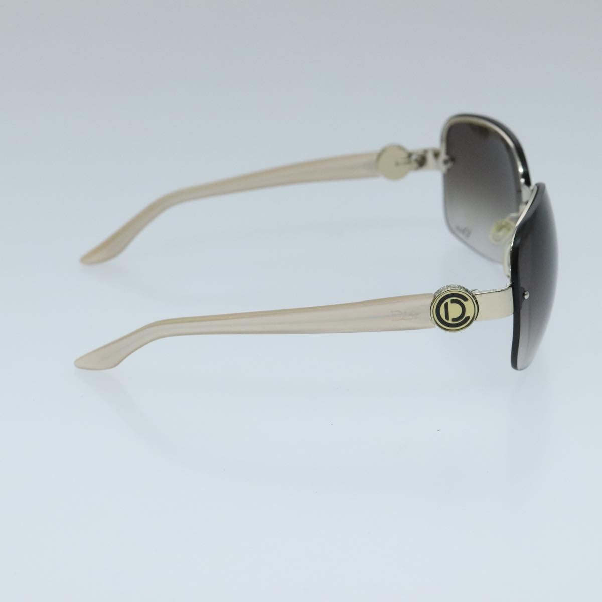 Christian Dior Sunglasses Metal Plastic Beige Brown Auth am7094