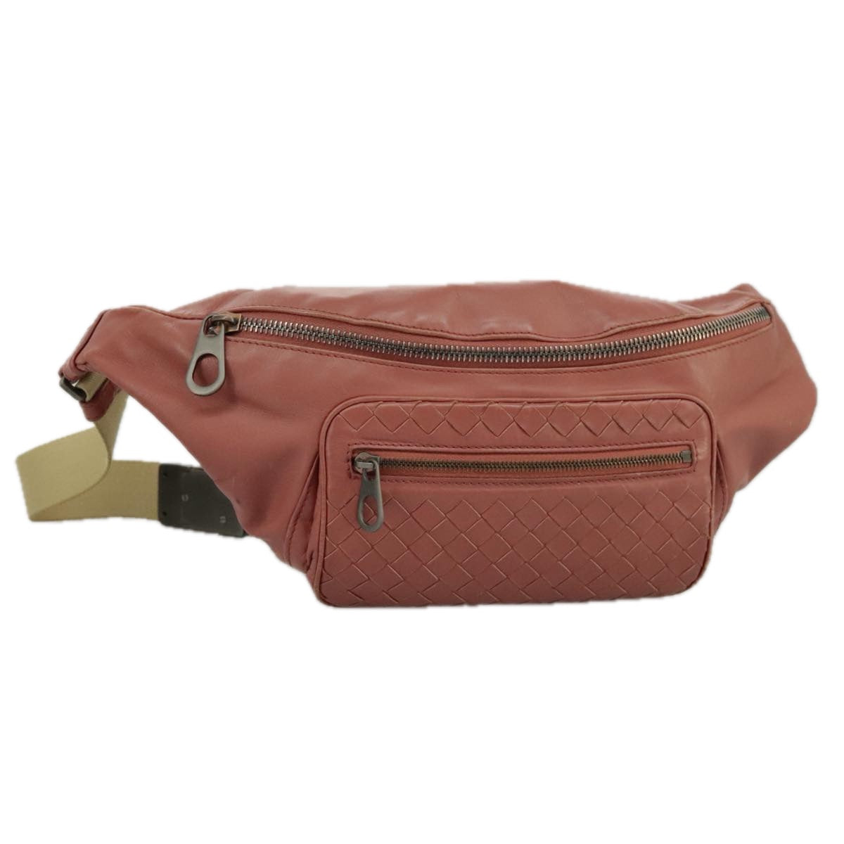 BOTTEGA VENETA Waist bag Leather Pink Auth am7105