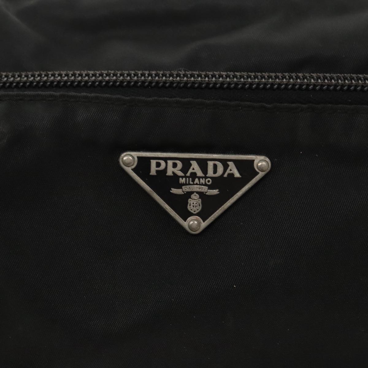 PRADA Shoulder Bag Nylon Black Silver Auth am7107