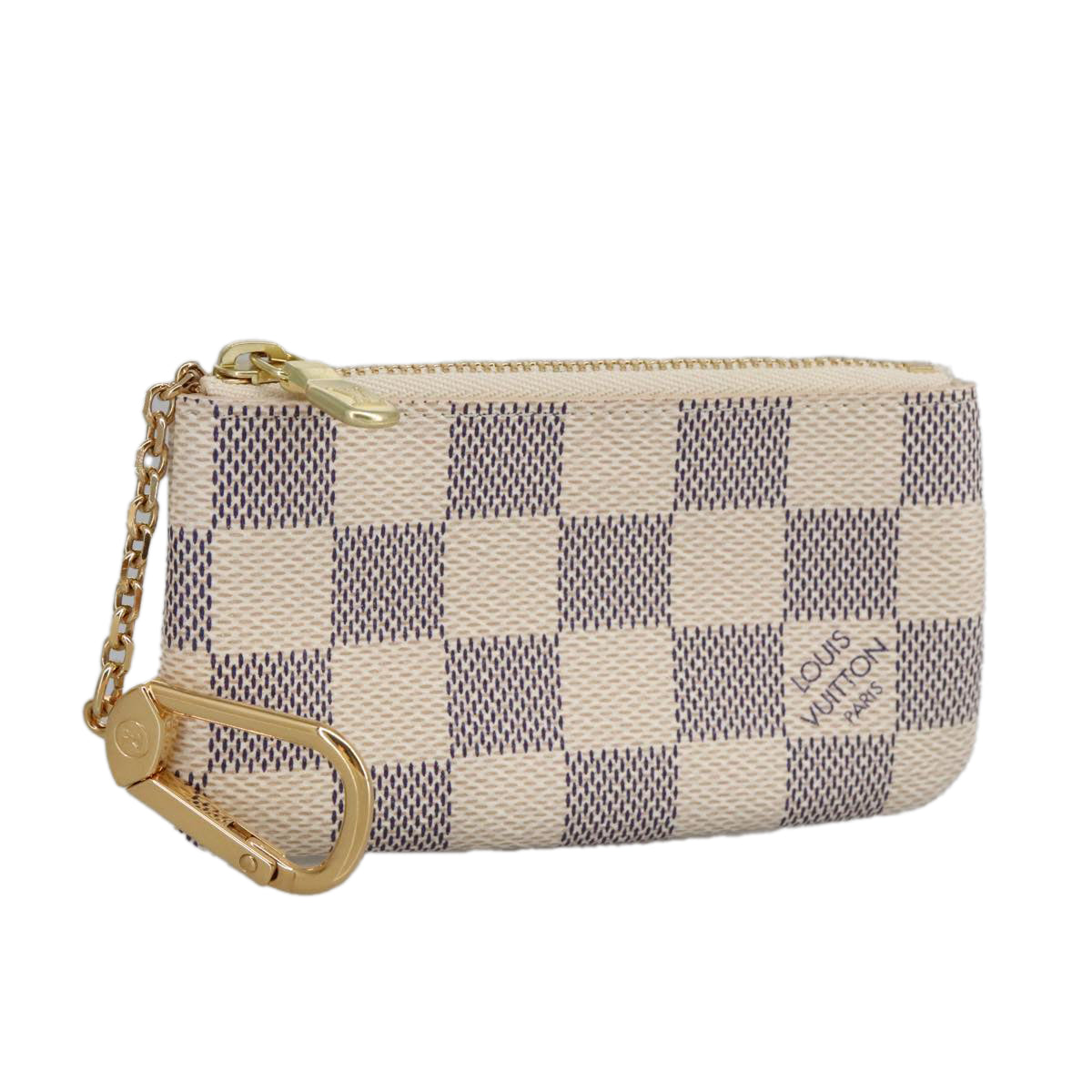 LOUIS VUITTON Damier Azur Pochette Cles Coin Purse N62659 LV Auth am7111